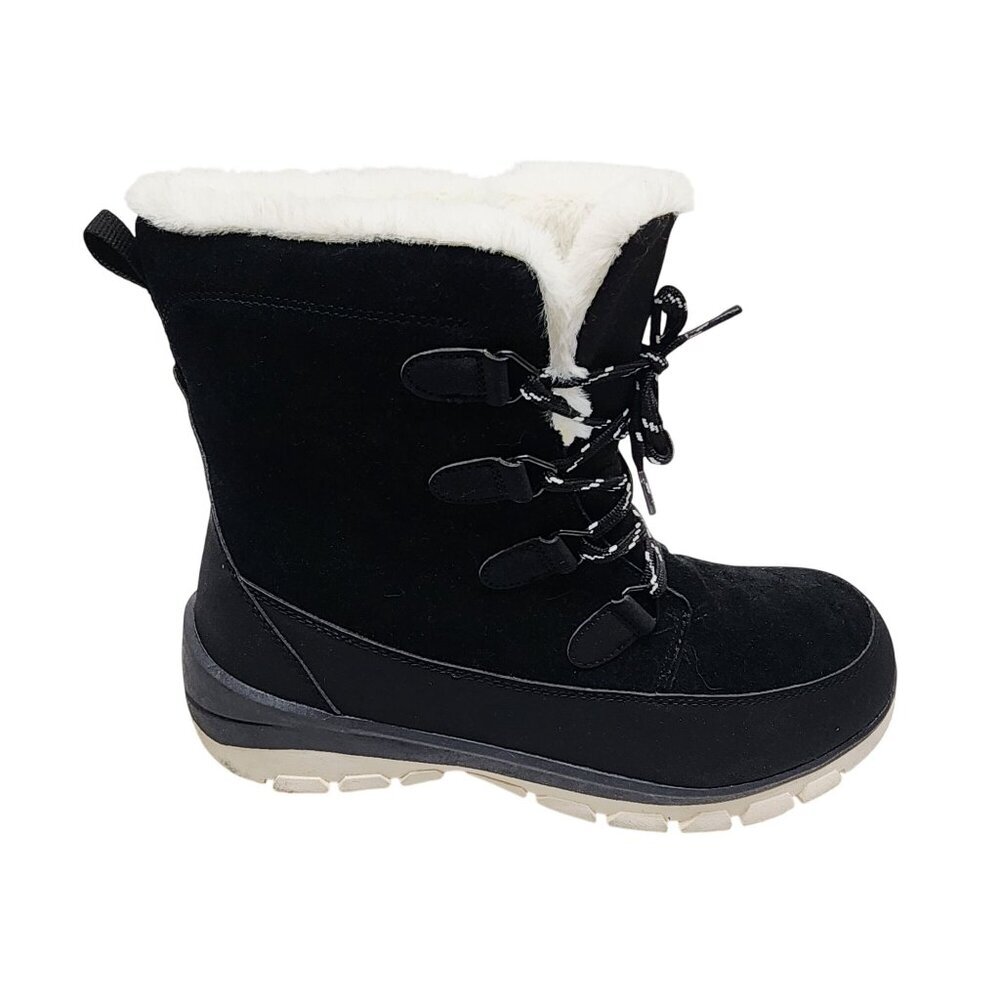 Universal Thread Womens Winter Faux Fur-Lined Black Lace-Up Snow Boots Size 11 - Picture 8 of 10